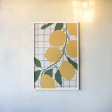 Kitchen Lemons by Danhui Nai. shown as a paper print in a white frame. Available as a archival giclee rolled canvas, fine art paper, or poster print. SKU 94981h.