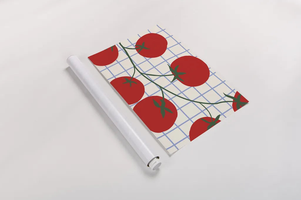 Kitchen Tomatoes by Danhui Nai. shown as a rolled paper print. Available as archival giclee rolled canvas, fine art paper, or poster print. SKU 94980h.