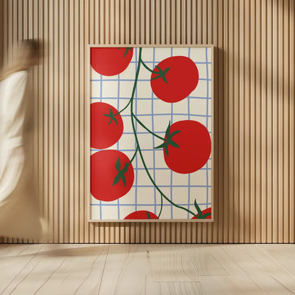 Kitchen Tomatoes by Danhui Nai. shown as over sized large wall art. Available as an archival giclee rolled canvas, fine art paper, or poster print. SKU 94980h.