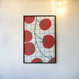 Kitchen Tomatoes by Danhui Nai. shown as a paper print in a black flame. Available as a archival giclee rolled canvas, fine art paper, or poster print. SKU 94980h.