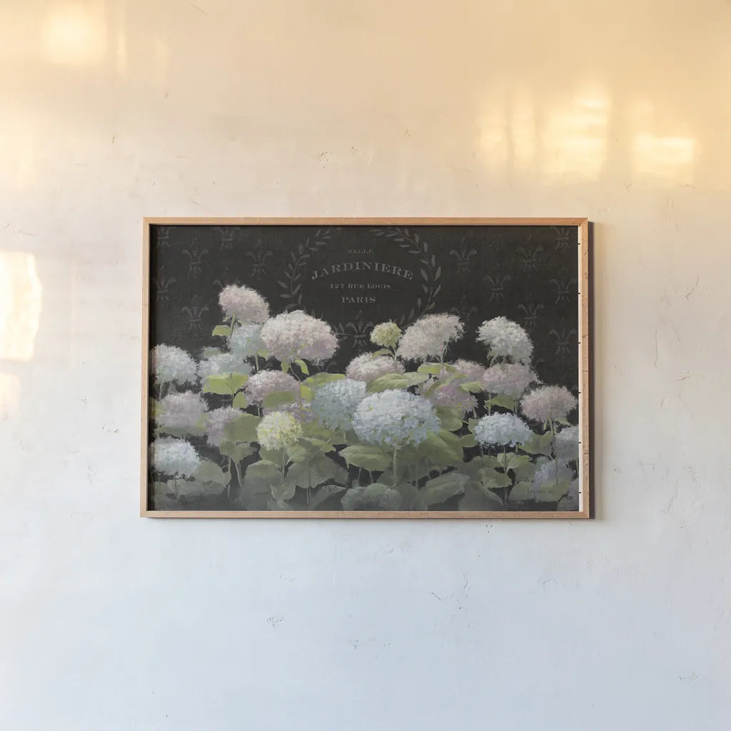 La Belle Jardiniere by Danhui Nai. shown as a paper print in a natural frame. Available as a archival giclee rolled canvas, fine art paper, or poster print. SKU 13909i.