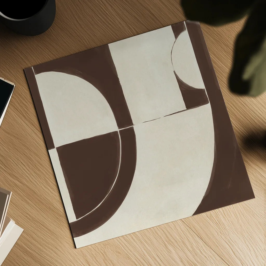 Laid Back Chocolate Brown by Danhui Nai. Shown as a detailed flat fine art print, highlighting archival giclee quality. Available as an archival giclee rolled canvas, fine art paper, or poster print. SKU 91418a.