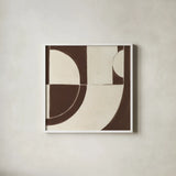 Laid Back Chocolate Brown by Danhui Nai. Shown in a crisp white glass frame for a clean and minimalist style. Available as an archival giclee rolled canvas, fine art paper, or poster print. SKU 91418a.