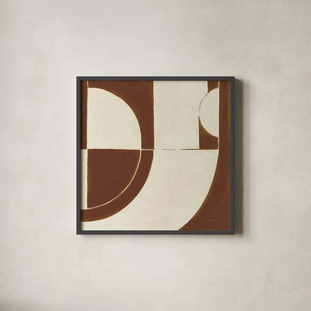 Laid Back Sepia by Danhui Nai. Shown in a sleek black glass frame for a contemporary gallery look. Available as an archival giclee rolled canvas, fine art paper, or poster print. SKU 91300a.
