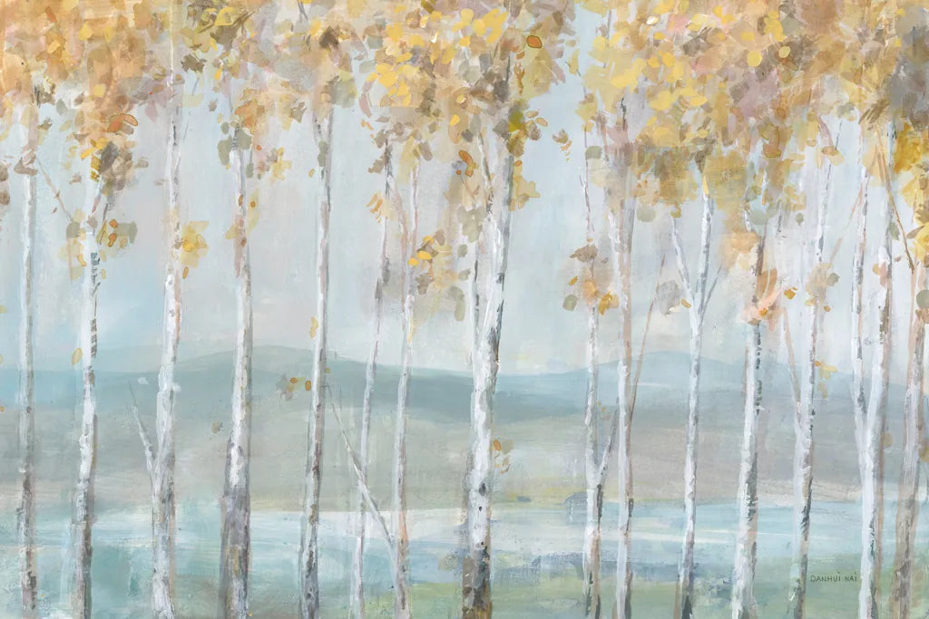 Lakeview Birches by Danhui Nai. SKU 73189i. Archival Giclee Fine art print for wall decor.