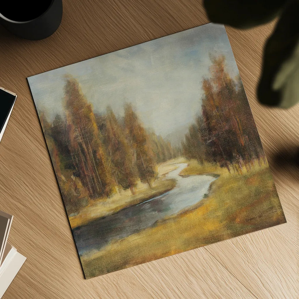 Landscape Trio III by Danhui Nai. Shown as a detailed flat fine art print, highlighting archival giclee quality. Available as an archival giclee rolled canvas, fine art paper, or poster print. SKU 22004a.