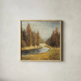 Landscape Trio III by Danhui Nai. Shown in a natural wood glass frame for a timeless modern aesthetic. Available as an archival giclee rolled canvas, fine art paper, or poster print. SKU 22004a.