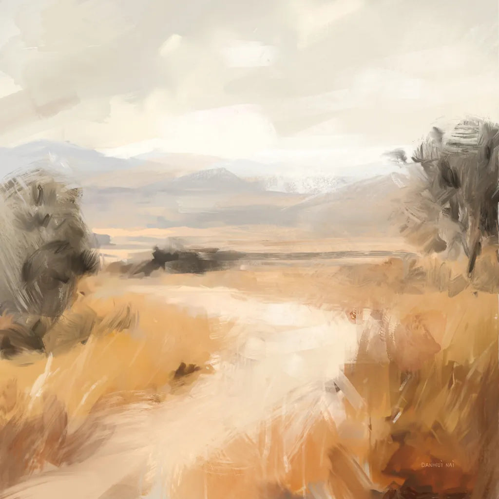 Landscape in Yellow Ochre by Danhui Nai. SKU 88417a. Archival Giclee Fine art print for wall decor.