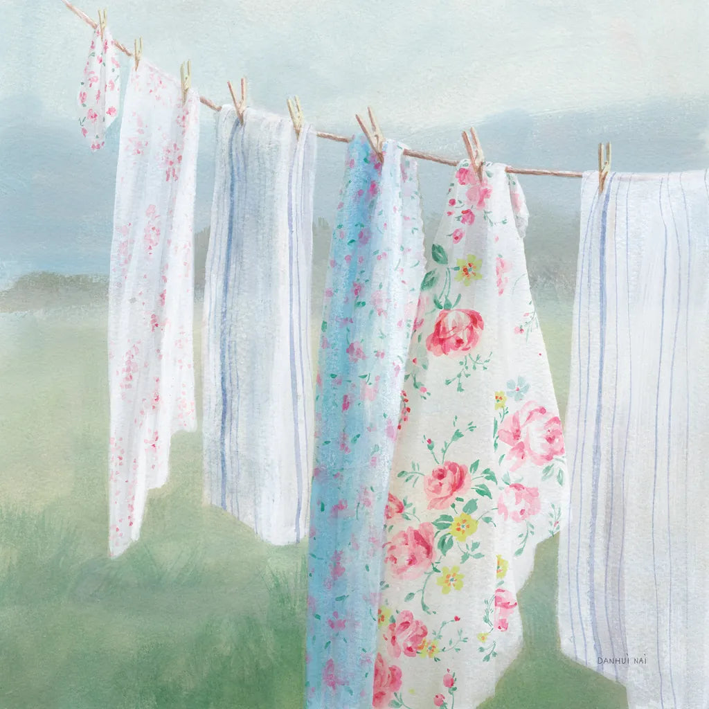 Laundry Day I by Danhui Nai. SKU 73583a. Archival Giclee Fine art print for wall decor.