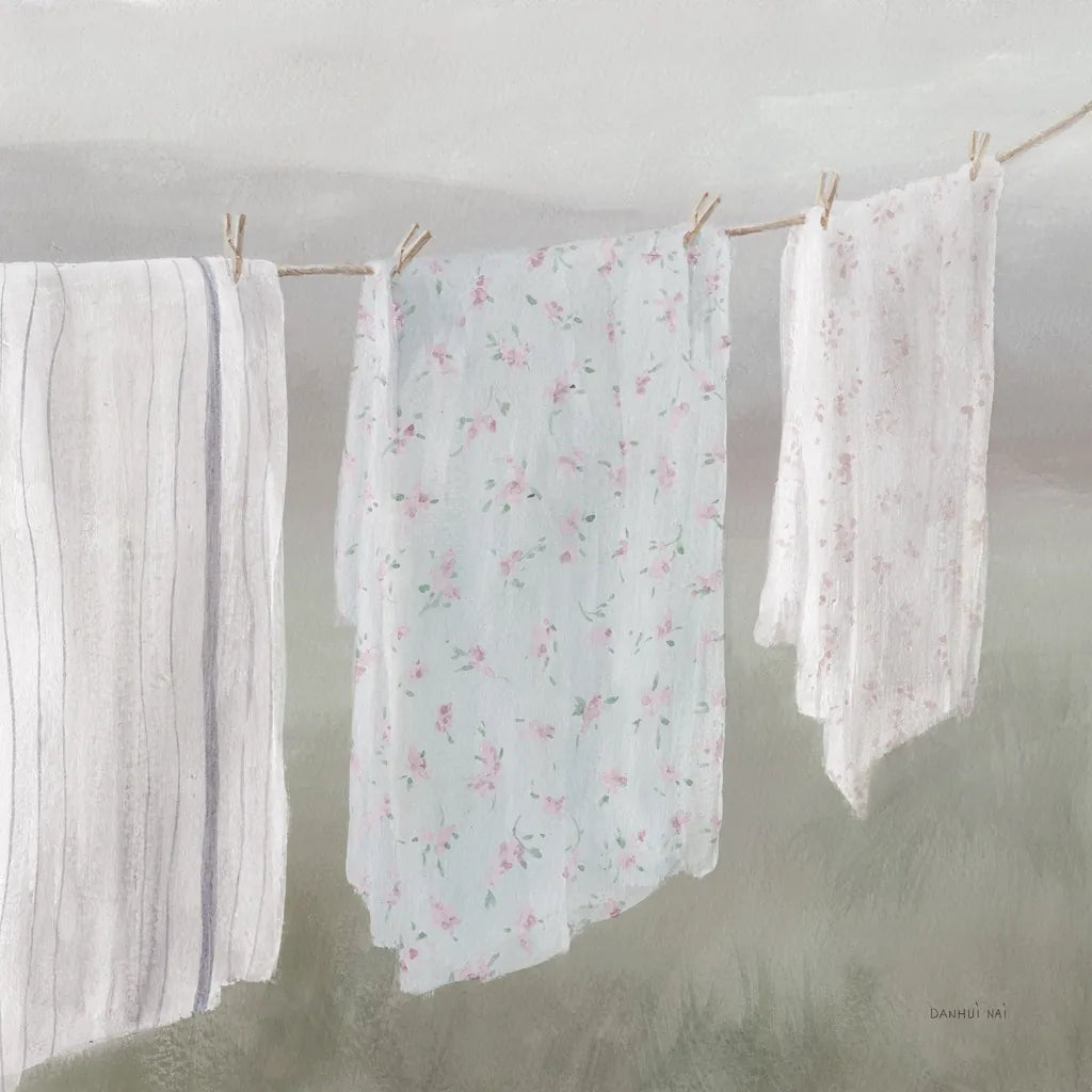 Laundry Day II Neutral by Danhui Nai. SKU 86425a. Archival Giclee Fine art print for wall decor.