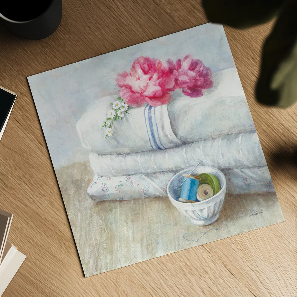 Laundry Day IV by Danhui Nai. Shown as a detailed flat fine art print, highlighting archival giclee quality. Available as an archival giclee rolled canvas, fine art paper, or poster print. SKU 73586a.