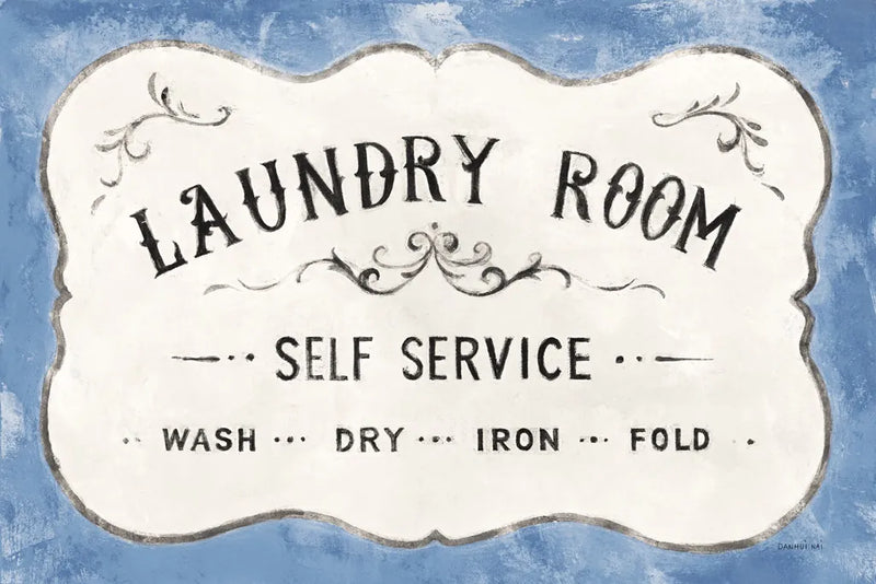 Laundry Day VII Bright Blue by Danhui Nai. SKU 75987i. Archival Giclee Fine art print for wall decor.