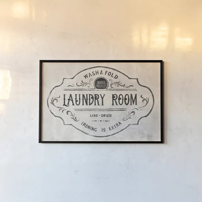 Laundry Day VIII Neutral by Danhui Nai. shown as a paper print in a black flame. Available as a archival giclee rolled canvas, fine art paper, or poster print. SKU 73683i.