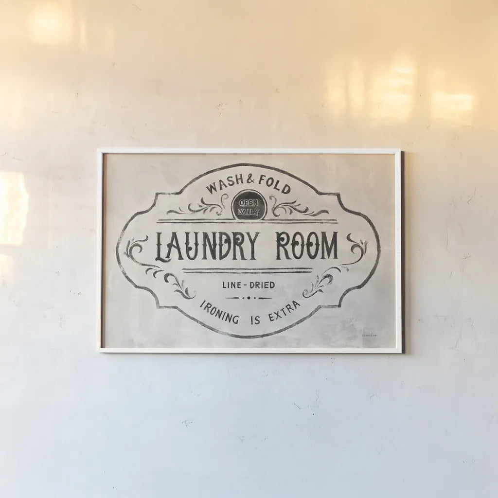 Laundry Day VIII Neutral by Danhui Nai. shown as a paper print in a white frame. Available as a archival giclee rolled canvas, fine art paper, or poster print. SKU 73683i.