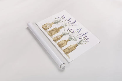 Lavender in Amber Glass by Danhui Nai. shown as a rolled paper print. Available as archival giclee rolled canvas, fine art paper, or poster print. SKU 82240i.