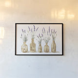 Lavender in Amber Glass by Danhui Nai. shown as a paper print in a black flame. Available as a archival giclee rolled canvas, fine art paper, or poster print. SKU 82240i.