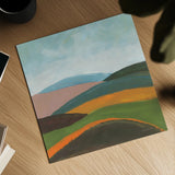 Layered Hills by Danhui Nai. Shown as a detailed flat fine art print, highlighting archival giclee quality. Available as an archival giclee rolled canvas, fine art paper, or poster print. SKU 82551a.
