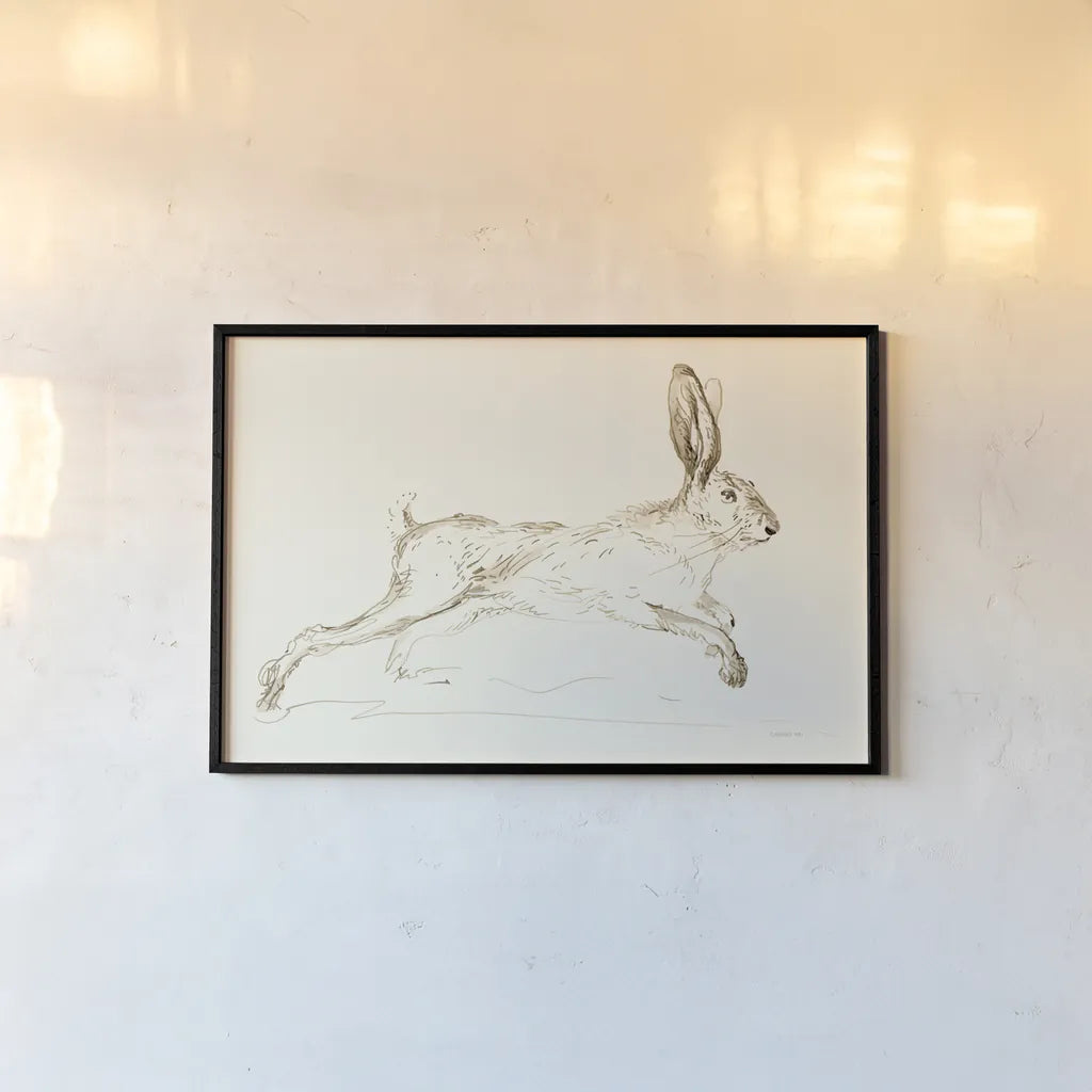 Leaps and Bounds by Danhui Nai. shown as a paper print in a black flame. Available as a archival giclee rolled canvas, fine art paper, or poster print. SKU 88571i.