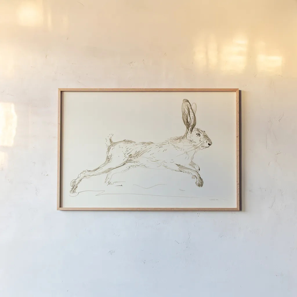 Leaps and Bounds by Danhui Nai. shown as a paper print in a natural frame. Available as a archival giclee rolled canvas, fine art paper, or poster print. SKU 88571i.