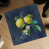 Lemon Branches I by Danhui Nai. Shown as a detailed flat fine art print, highlighting archival giclee quality. Available as an archival giclee rolled canvas, fine art paper, or poster print. SKU 88612a.