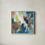 Levee by Danhui Nai. Shown in a natural wood glass frame for a timeless modern aesthetic. Available as an archival giclee rolled canvas, fine art paper, or poster print. SKU 79285a.