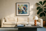 Levee by Danhui Nai. Displayed in a glass frame with matte in a clean modern living room. Available as an archival giclee rolled canvas, fine art paper, or poster print. SKU 79285a.