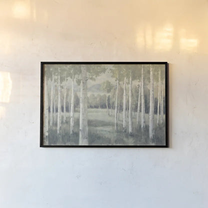 Light Aspens by Danhui Nai. shown as a paper print in a black flame. Available as a archival giclee rolled canvas, fine art paper, or poster print. SKU 72455i.