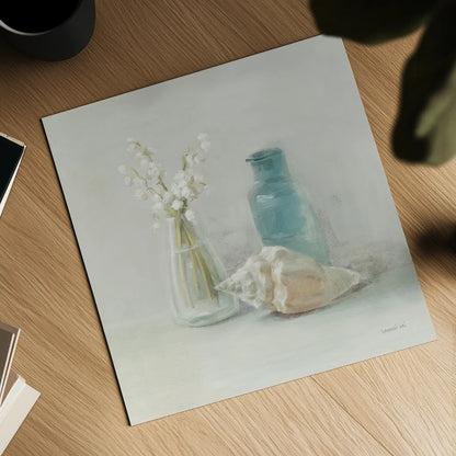 Light Lily of the Valley Spa by Danhui Nai. Shown as a detailed flat fine art print, highlighting archival giclee quality. Available as an archival giclee rolled canvas, fine art paper, or poster print. SKU 54157a.