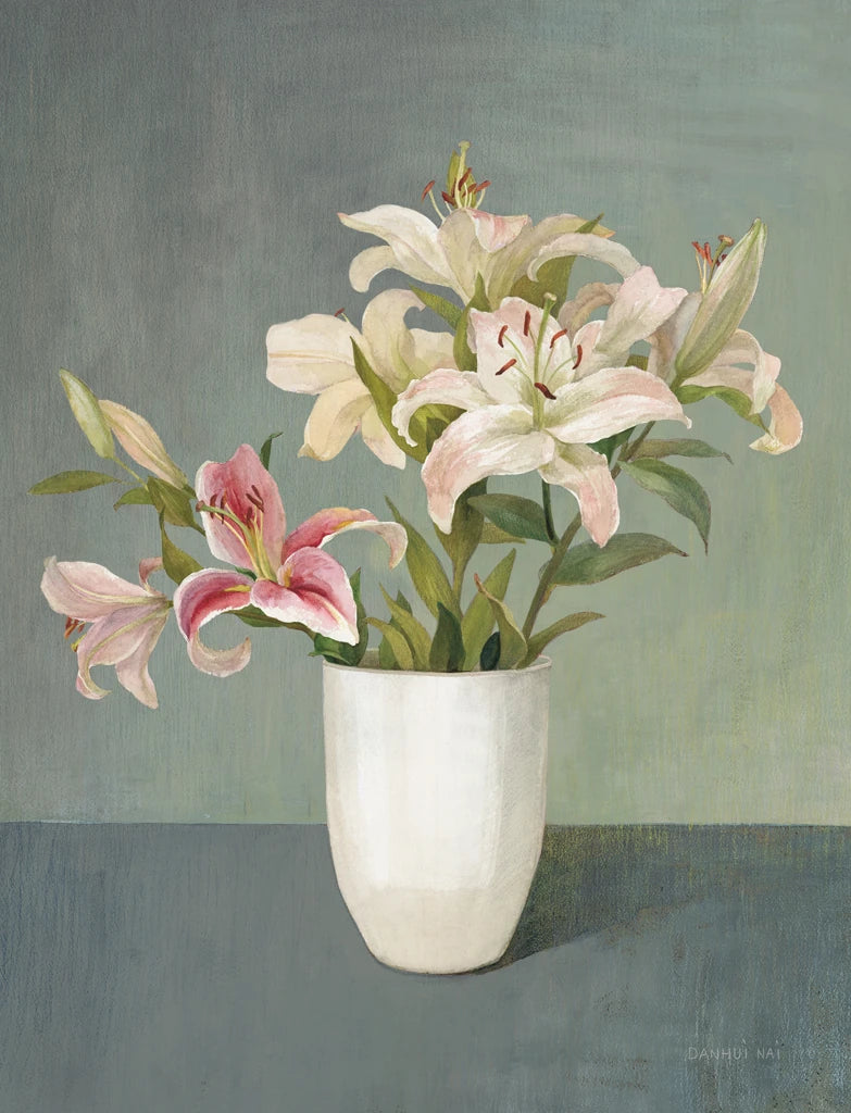Lilies in White Vase by Danhui Nai
