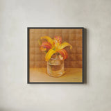 Lily in Glass by Danhui Nai. Shown in a sleek black glass frame for a contemporary gallery look. Available as an archival giclee rolled canvas, fine art paper, or poster print. SKU 36566a.