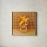 Lily in Glass by Danhui Nai. Shown in a natural wood glass frame for a timeless modern aesthetic. Available as an archival giclee rolled canvas, fine art paper, or poster print. SKU 36566a.