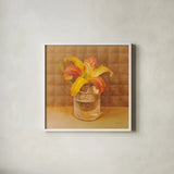 Lily in Glass by Danhui Nai. Shown in a crisp white glass frame for a clean and minimalist style. Available as an archival giclee rolled canvas, fine art paper, or poster print. SKU 36566a.