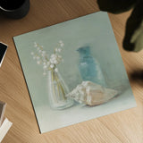 Lily of the Valley Spa by Danhui Nai. Shown as a detailed flat fine art print, highlighting archival giclee quality. Available as an archival giclee rolled canvas, fine art paper, or poster print. SKU 5598a.