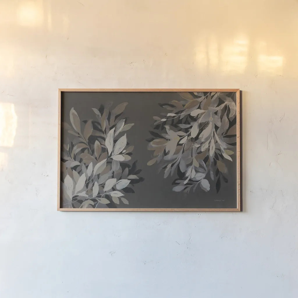 Lively Branches by Danhui Nai. shown as a paper print in a natural frame. Available as a archival giclee rolled canvas, fine art paper, or poster print. SKU 77203i.