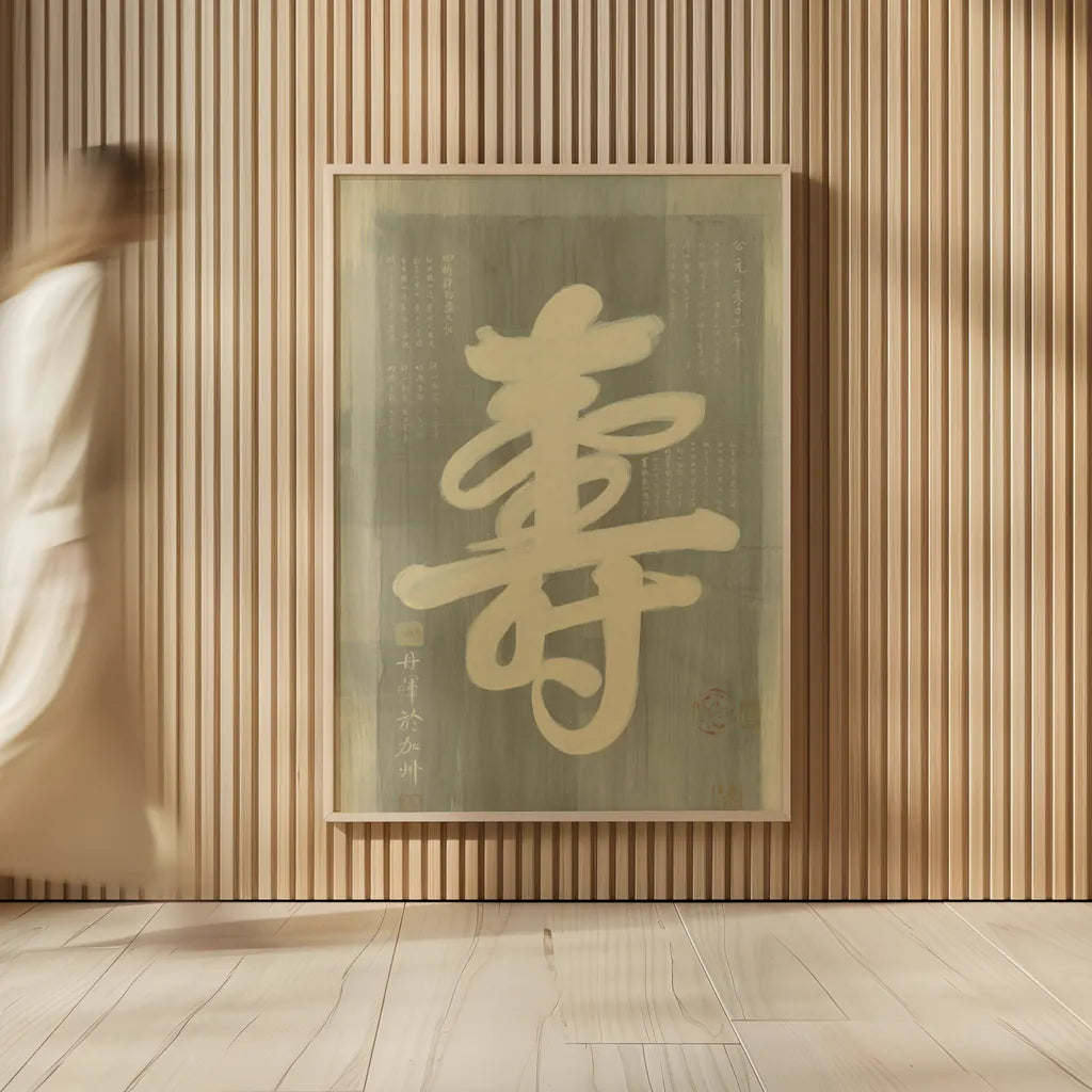 Longevity by Danhui Nai. shown as over sized large wall art. Available as an archival giclee rolled canvas, fine art paper, or poster print. SKU 93222h.