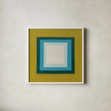Looking Out by Danhui Nai. Shown in a crisp white glass frame for a clean and minimalist style. Available as an archival giclee rolled canvas, fine art paper, or poster print. SKU 85830a.