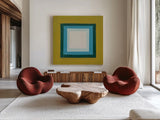 Looking Out by Danhui Nai. Shown as extra-large giant wall art in a modern living room. Available as an archival giclee rolled canvas, fine art paper, or poster print. SKU 85830a.