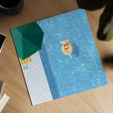 Lounging by the Pool by Danhui Nai. Shown as a detailed flat fine art print, highlighting archival giclee quality. Available as an archival giclee rolled canvas, fine art paper, or poster print. SKU 102678a.