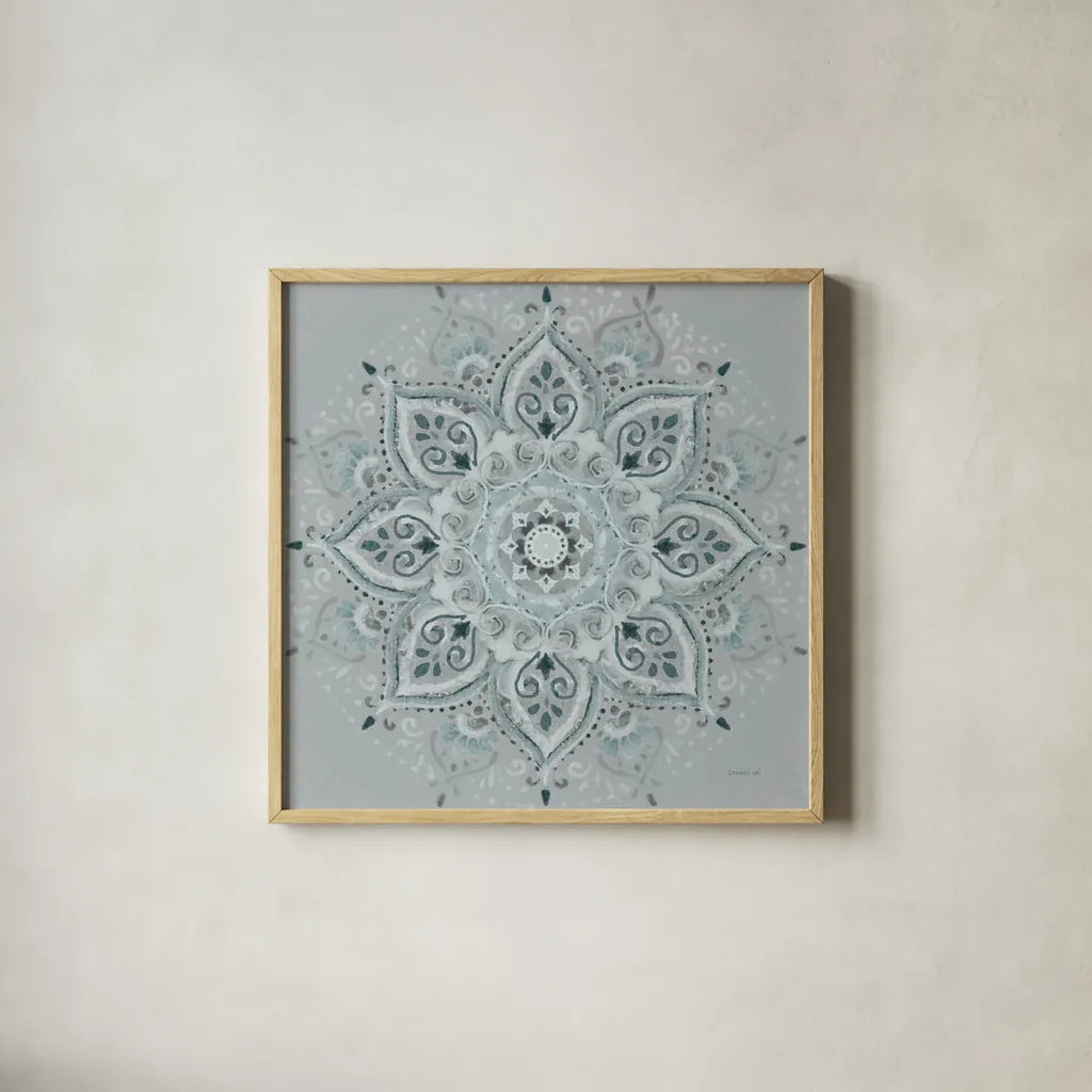 Lunar Embrace I by Danhui Nai. Shown in a natural wood glass frame for a timeless modern aesthetic. Available as an archival giclee rolled canvas, fine art paper, or poster print. SKU 90793a.