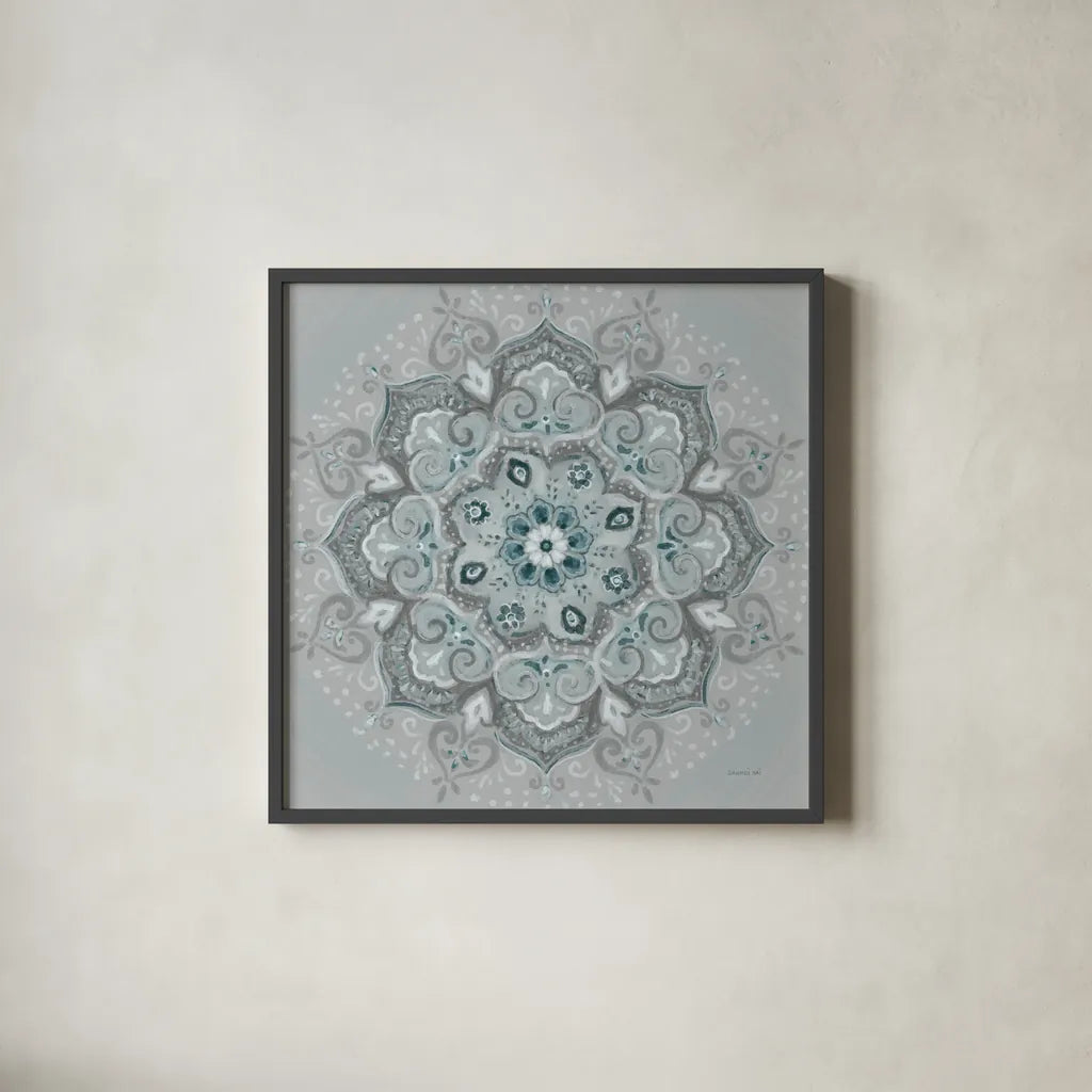 Lunar Embrace II by Danhui Nai. Shown in a sleek black glass frame for a contemporary gallery look. Available as an archival giclee rolled canvas, fine art paper, or poster print. SKU 90794a.