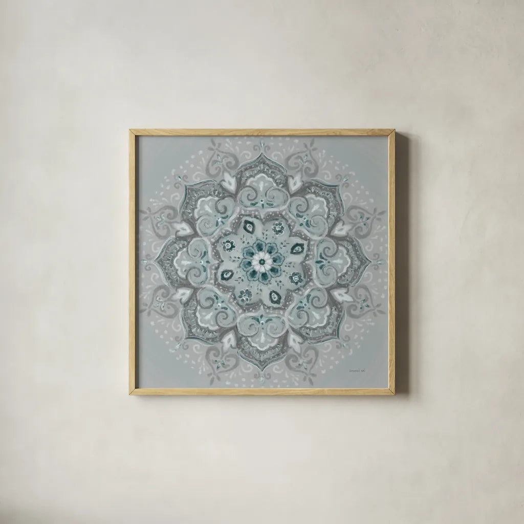 Lunar Embrace II by Danhui Nai. Shown in a natural wood glass frame for a timeless modern aesthetic. Available as an archival giclee rolled canvas, fine art paper, or poster print. SKU 90794a.