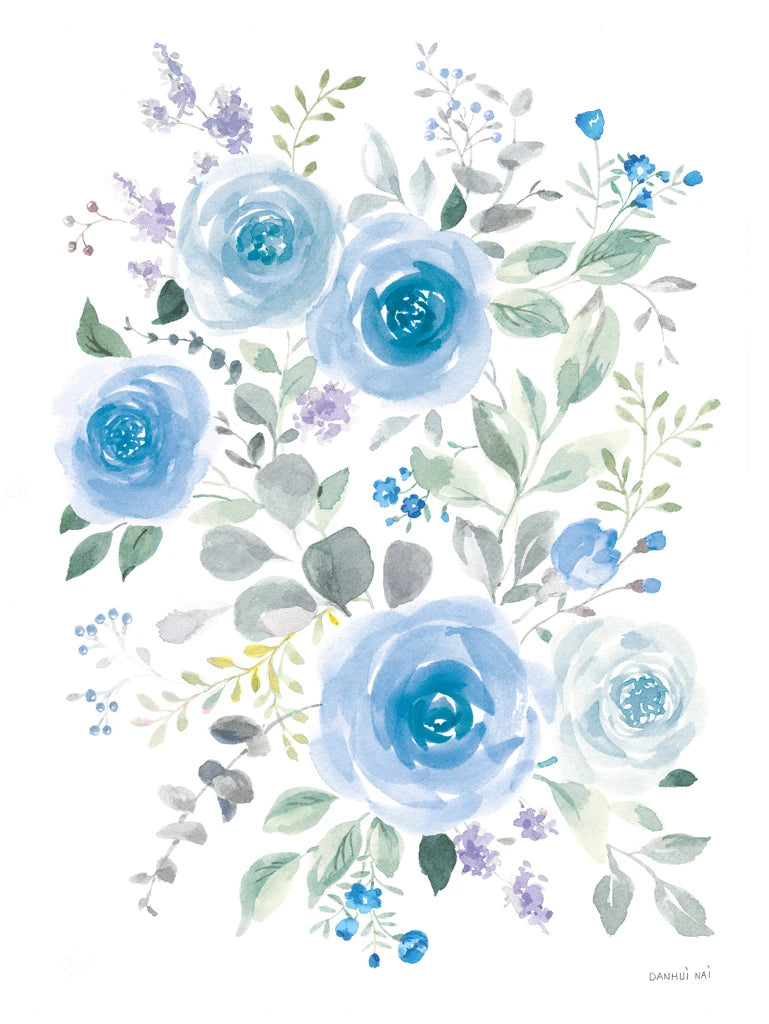 Lush Roses I Blue by Danhui Nai