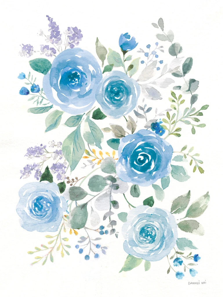 Lush Roses II Blue by Danhui Nai