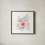 Lush Roses III by Danhui Nai. Shown in a sleek black glass frame for a contemporary gallery look. Available as an archival giclee rolled canvas, fine art paper, or poster print. SKU 68815a.