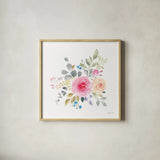 Lush Roses III by Danhui Nai. Shown in a natural wood glass frame for a timeless modern aesthetic. Available as an archival giclee rolled canvas, fine art paper, or poster print. SKU 68815a.