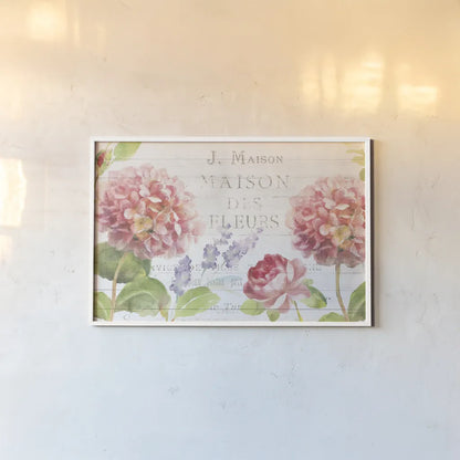 Maison Des Fleurs II by Danhui Nai. shown as a paper print in a white frame. Available as a archival giclee rolled canvas, fine art paper, or poster print. SKU 45832i.