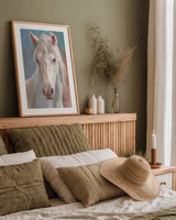 Maisy by Danhui Nai. shown as a paper print in a natural frame. Available as a archival giclee rolled canvas, fine art paper, or poster print. SKU 73188h.