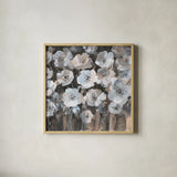 Malmo Blossoms Crop by Danhui Nai. Shown in a natural wood glass frame for a timeless modern aesthetic. Available as an archival giclee rolled canvas, fine art paper, or poster print. SKU 77792a.