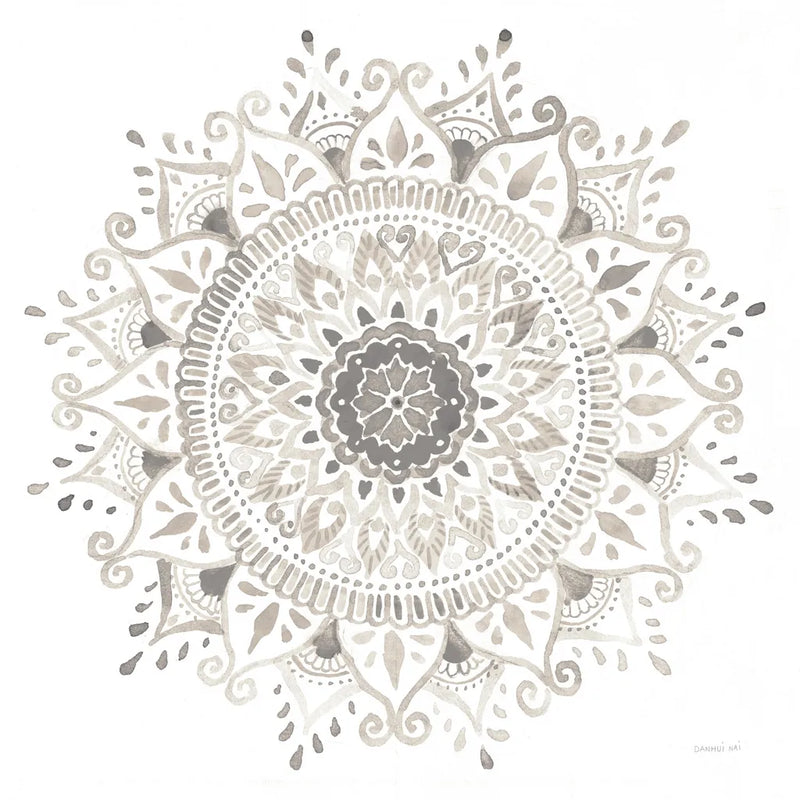 Mandala Delight I Neutral by Danhui Nai. SKU 56581a. Archival Giclee Fine art print for wall decor.