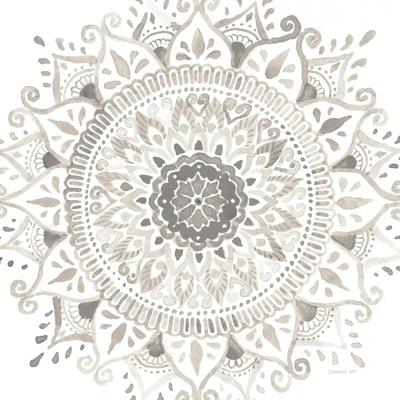 Mandala Delight I Neutral Crop by Danhui Nai. SKU 63996a. Archival Giclee Fine art print for wall decor.